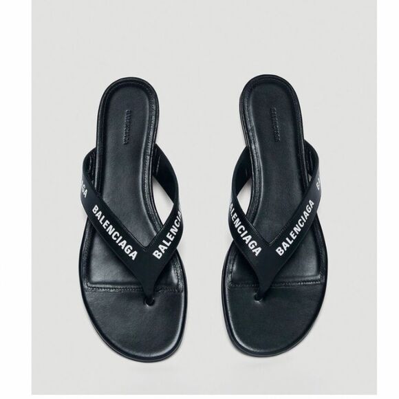 Balenciaga Croc Embossed Logo Sandals. - Picture 1 of 9